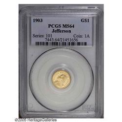 1903 G$1 Louisiana Purchase/Jefferson MS64 PCGS. Vibra 1903[G$1] Louisiana Purchase/Jefferson MS64 P