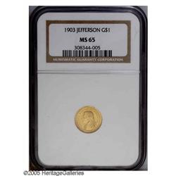 1903 G$1 JEFF MS65 NGC.From The Lexington Collection. 1903[G$1] Louisiana Purchase/Jefferson MS65 NG
