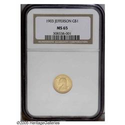 1903 G$1 Louisiana Purchase/Jefferson MS65 NGC. Brilli 1903[G$1] Louisiana Purchase/Jefferson MS65 N