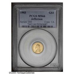 1903 G$1 Louisiana Purchase/Jefferson MS66 PCGS. This 1903[G$1] Louisiana Purchase/Jefferson MS66 PC