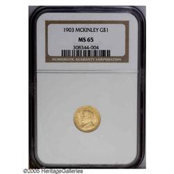 1903 G$1 MCKIN MS65 NGC.From The Lexington Collection. 1903[G$1] Louisiana Purchase/McKinley MS65 NG