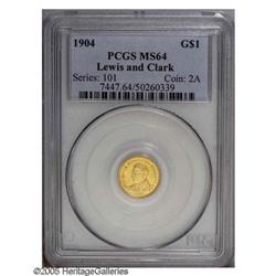 1904 G$1 Lewis and Clark MS64 PCGS. Bright yellow surf 1904[G$1] Lewis and Clark MS64 PCGS.