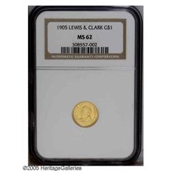 1905 G$1 Lewis and Clark MS62 NGC. The bright satiny s 1905[G$1] Lewis and Clark MS62 NGC.
