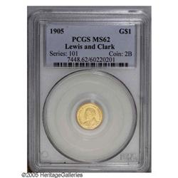 1905 G$1 Lewis and Clark MS62 PCGS. Both portraits are 1905[G$1] Lewis and Clark MS62 PCGS.