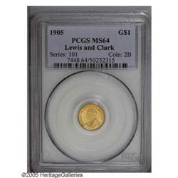 1905 G$1 Lewis and Clark MS64 PCGS. A frosty and lustr 1905[G$1] Lewis and Clark MS64 PCGS.