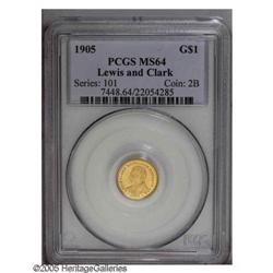 1905 G$1 Lewis and Clark MS64 PCGS. Satiny and attract 1905[G$1] Lewis and Clark MS64 PCGS.