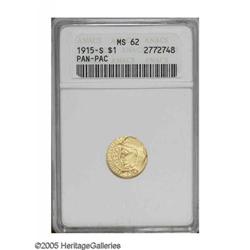 1915-S G$1 Panama-Pacific Gold Dollar MS62 ANACS. Well 1915-S[G$1] Panama-Pacific Gold Dollar MS62 A