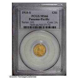 1915-S G$1 Panama-Pacific Gold Dollar MS66 PCGS. This 1915-S[G$1] Panama-Pacific Gold Dollar MS66 PC