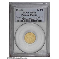 1915-S $2 1/2 Panama-Pacific Quarter Eagle MS64 PCGS. 1915-S[$2 1/2] Panama-Pacific Quarter Eagle MS