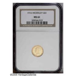 1916 G$1 MCKIN MS61 NGC.From The Lexington Collection. 1916[G$1] McKinley MS61 NGC.