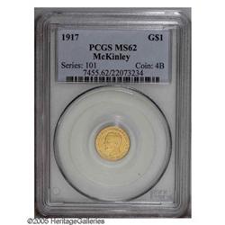 1917 G$1 McKinley MS62 PCGS. Nice coin with subdued lu 1917[G$1] McKinley MS62 PCGS.