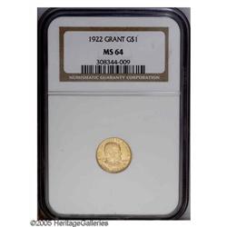 1922 G$1 GRANTNS MS64 NGC.From The Lexington Collectio 1922[G$1] Grant No Star MS64 NGC.