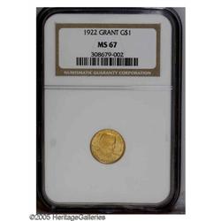 1922 G$1 Grant no Star MS67 NGC. This is a stunning Su 1922[G$1] Grant no Star MS67 NGC.