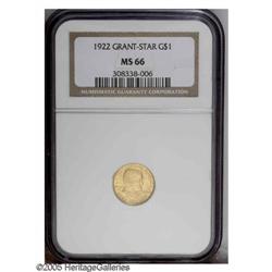 1922 G$1 Grant with Star MS66 NGC. An especially pleas 1922[G$1] Grant with Star MS66 NGC.