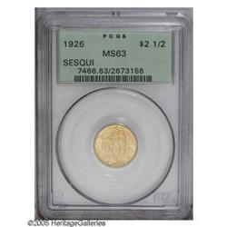 1926 $2 1/2 Sesquicentennial MS63 PCGS. Attractive ton 1926[$2 1/2] Sesquicentennial MS63 PCGS.