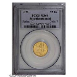 1926 $2 1/2 Sesquicentennial MS64 PCGS. Sharply define 1926[$2 1/2] Sesquicentennial MS64 PCGS.