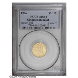 1926 $2 1/2 Sesquicentennial MS64 PCGS. Nice frosty co 1926[$2 1/2] Sesquicentennial MS64 PCGS.