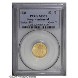 1926 $2 1/2 Sesquicentennial MS65 PCGS. Dazzling cartw 1926[$2 1/2] Sesquicentennial MS65 PCGS.