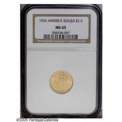 1926 $2 1/2 Sesquicentennial MS65 NGC. Highly lustrous 1926[$2 1/2] Sesquicentennial MS65 NGC.