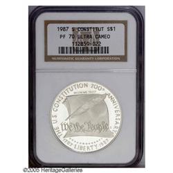 1987-S S$1 Constitution Silver Dollar PR70 Ultra Cameo 1987-S[S$1] Constitution Silver Dollar PR70 U