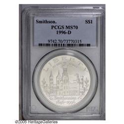 1996-D S$1 Smithsonian Silver Dollar MS70 PCGS. A ston 1996-D[S$1] Smithsonian Silver Dollar MS70 PC