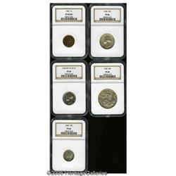 1940 Proof Set PR64 to PR66 NGC. The set includes: Cent 1940 Proof Set PR64 to PR66 NGC.