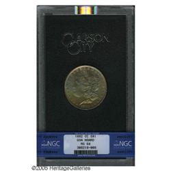 1882-CC S$1 MS64 NGC. Vivid ocean-blue, russet, and ol 1882-CC[S$1] MS64 NGC.