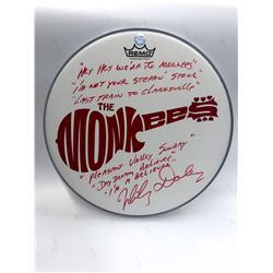 Signed Monkees- White Drumhead w/ Handwritten Lyrics