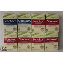 8 BOXES OF ASSORTED SENOKOTS LAXATIVE