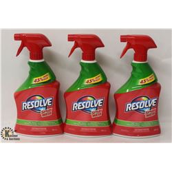 3 BOTTLES OF RESOLVE SPRAY N WASH STAIN REMOVER