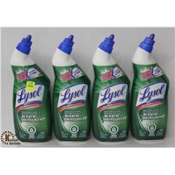 4 BOTTLES OF LYSOL TOILET BOWL CLEANER W/ BLEACH