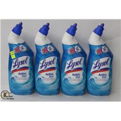 4 BOTTLES OF LYSOL ACTION GEL TOILET BOWL CLEANER