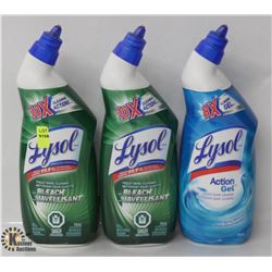 3 BOTTLES OF LYSOL TOILET BOWL CLEANER