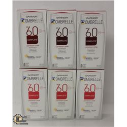 6 BOTTLES OF GARNIER OMBRELLE SPF 60 COMPLETE