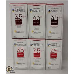 6 BOTTLES OF GARNIER OMBRELLE SPF 45 COMPLETE