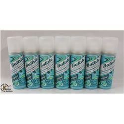 7 CANS OF TRAVEL SIZE BATISTE DRY SHAMPOO.