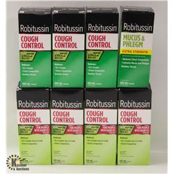 8 BOXES OF ASSORTED ROBITUSSIN COLD MEDICINE