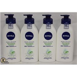 4 BOTTLES OF NIVEA ALOE EXPRESS BODY LOTION