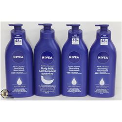 4 BOTTLES OF NIVEA LOTION