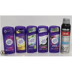 BAG OF ASSORTED DEODORANTS INCL. GILLETTE