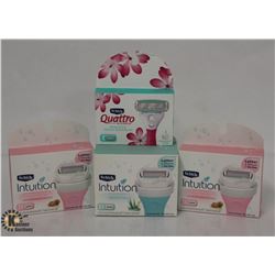 4 BOXES OF SCHICK RAZOR CARTRIDGES INCL.QUATTRO