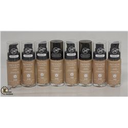 8 BOTTLES OF ASSORTED SHADES OF REVLON 24HRS WEAR
