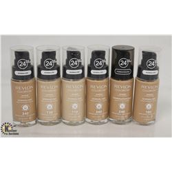 6 BOTTLES OF ASSORTED SHADES OF REVLON 24HRS WEAR