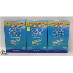3 BOXES OF SOLO CARE AQUA ALL-IN-ONE SOLUTION
