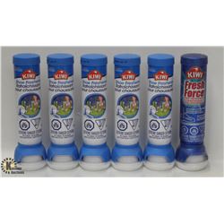 6 CANS OF KIWI SHOE FRESHENER SOLD W/ 4 GREY