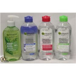 4 BOTTLES OF GARNIER SKIN CARE PRODUCTS INCL.