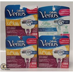 4 BOXES OF GILLETTE VENUS RAZOR CARTRIDGES