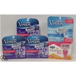 5 BOXES OF ASSORTED RAZOR CARTRIDGES FOR WOMEN