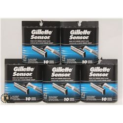 5 BOXES OF GILLETTE SENSOR RAZOR CARTRIDGES