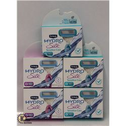 5 BOXES OF SCHICK HYDRO SILK RAZOR CARTRIDGES